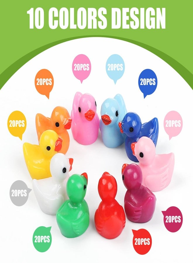 EKisemio 100pcs Tiny Ducks 10 Colors Little Duck Figures Mini Resin Ducks Plastic Small Miniature Ducks Bulk for Dollhouse Decor Micro Fairy Garden Landscape Aquarium Tiny Toys - Image 3